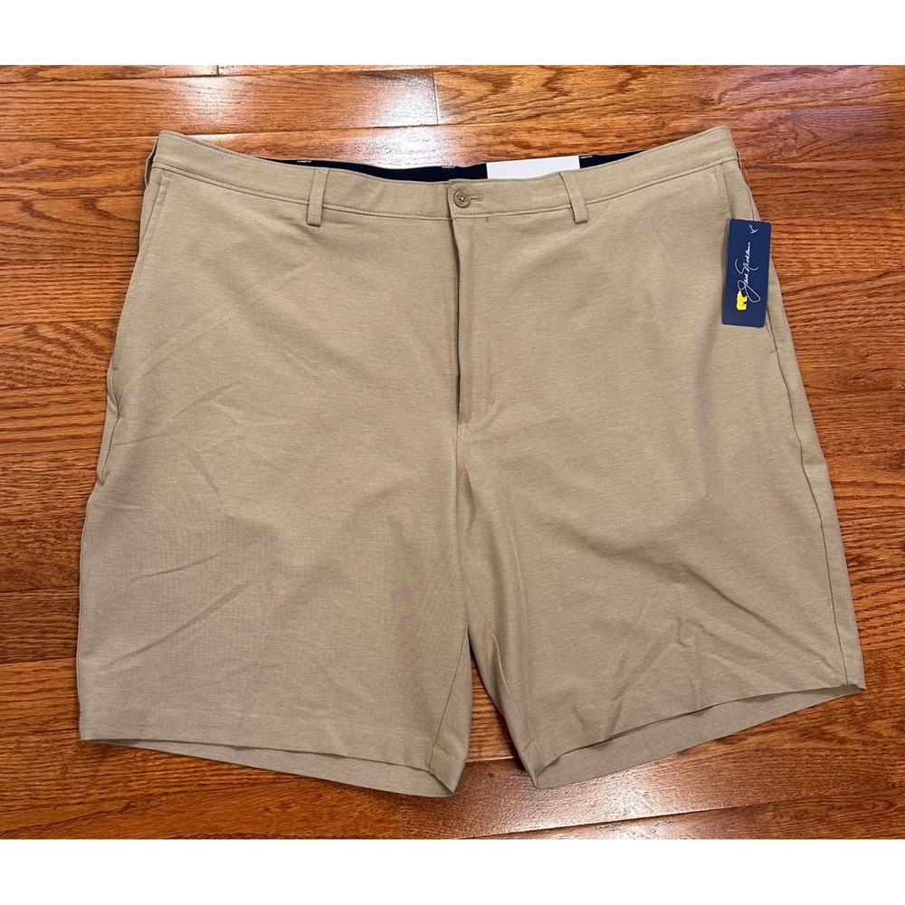 New Jack Nicklaus Chino Golf Shorts Mens 42 Khaki 9" Performance Stretch Active‎